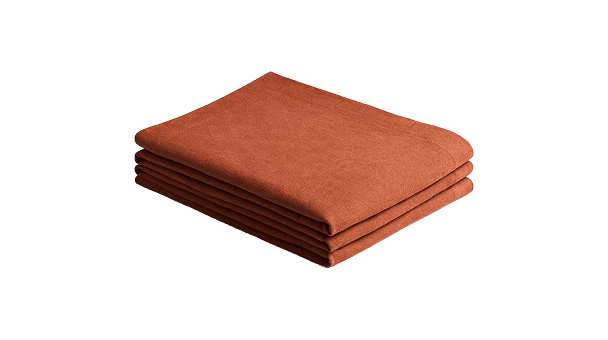 Linen Bedspread in Burnt Red