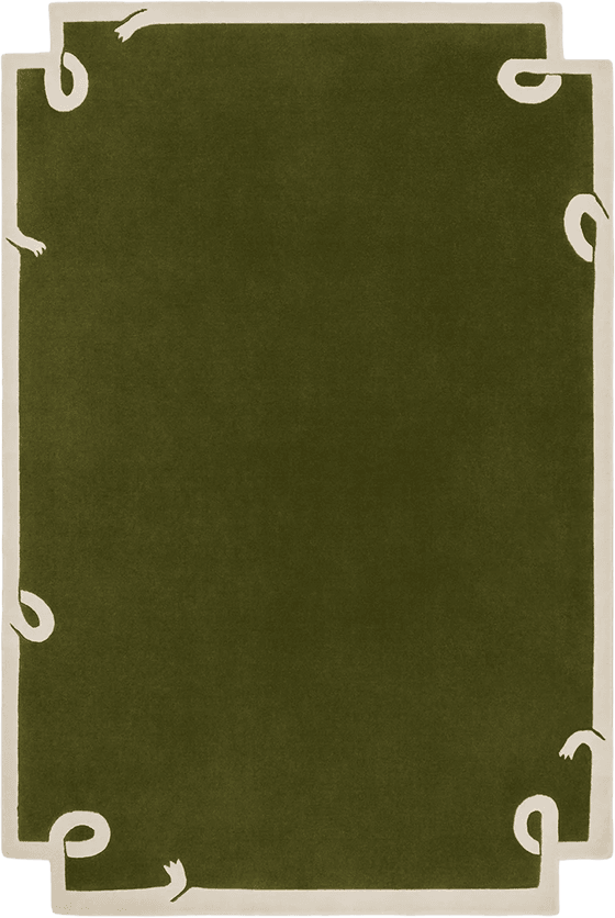 Loops Green Area Rug