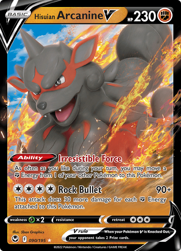 Silver Tempest Hisuian Arcanine V 090