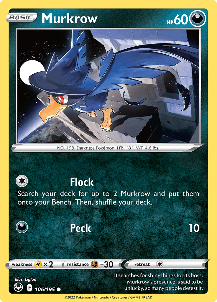 Silver Tempest Murkrow 106