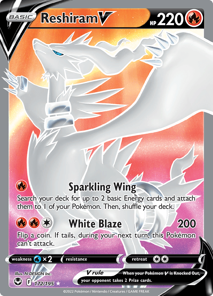 Silver Tempest Full Art Reshiram V 172