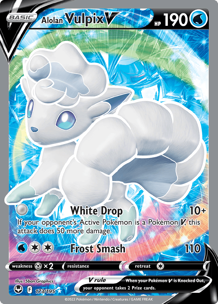 Silver Tempest Full Art Alolan Vulpix V 173