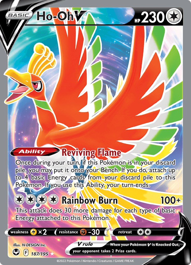 Silver Tempest Full Art Ho Oh V 187