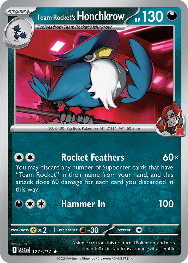 Ascended Heroes Team Rocket's Honchkrow