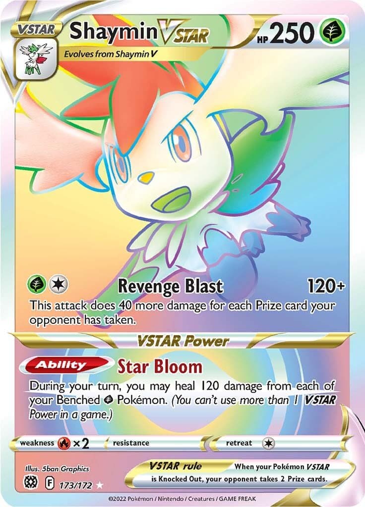 Brilliant Stars Shaymin VSTAR Rainbow Rare 173