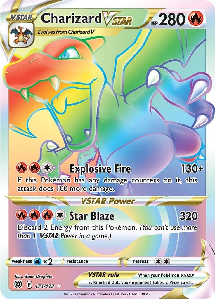 Brilliant Stars Charizard VSTAR Rainbow Rare 174