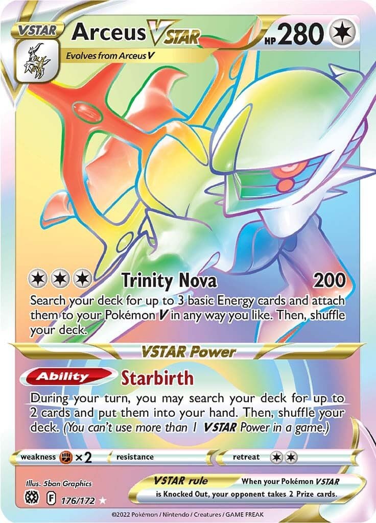 Brilliant Stars Arceus VSTAR Rainbow Rare 176