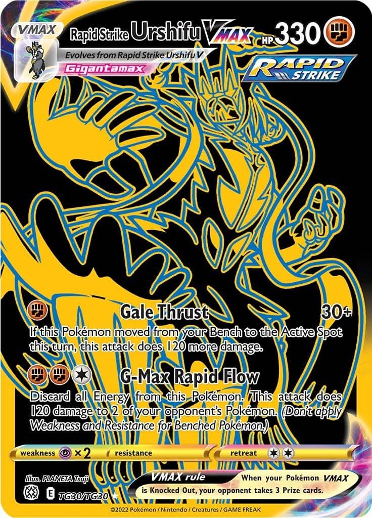 Brilliant Stars Trainer Subset Rapid Strike Urshifu VMAX Gold TG30