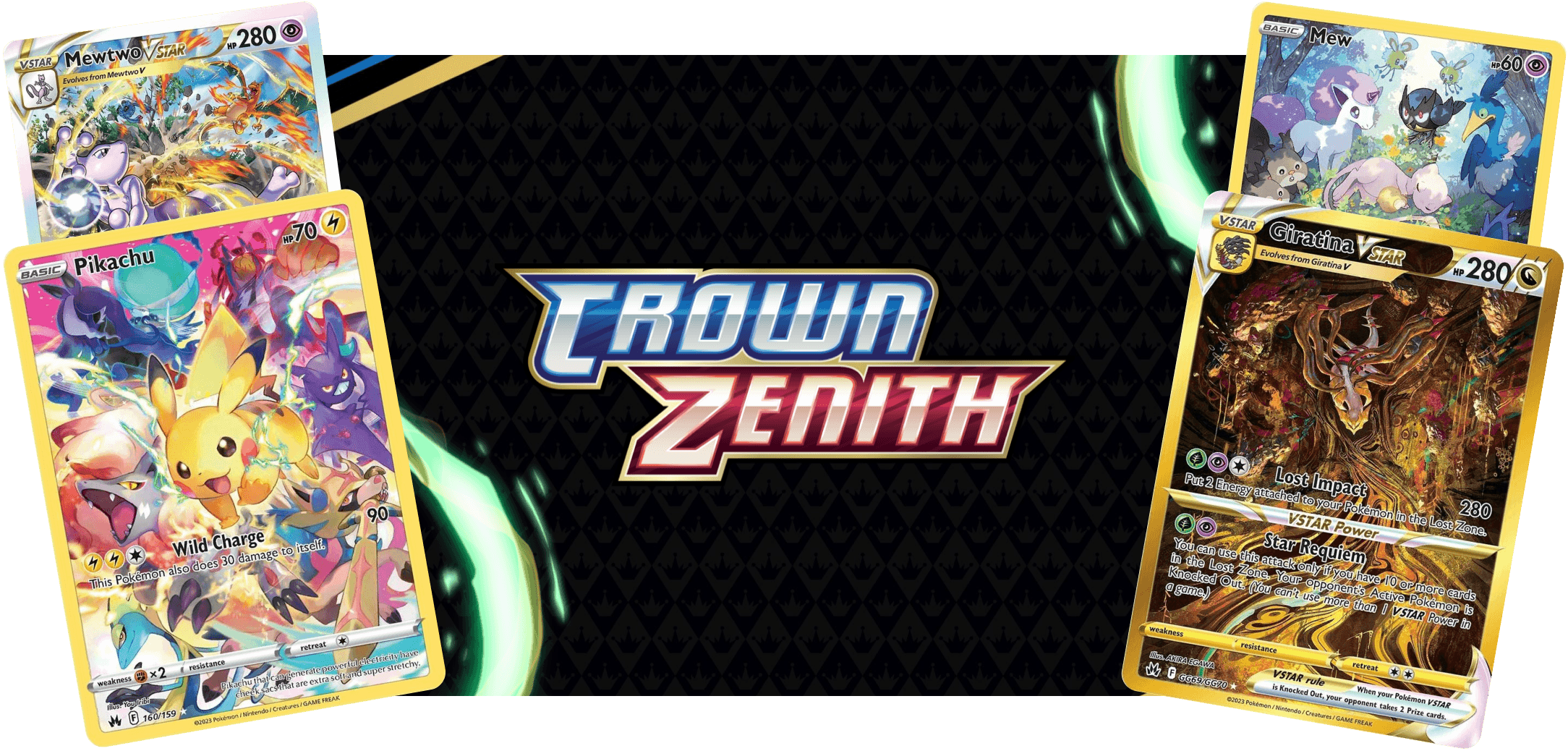 Crown Zenith Pokémon TCG expansion key art featuring legendary Pokémon from the Sword & Shield era