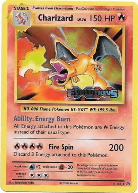 Charizard XY Evolutions Prerelease Kit promo card from the XY Promos set