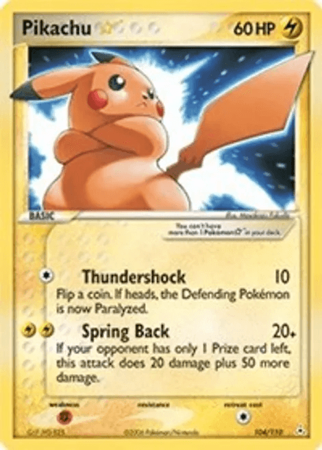 Pikachu Star Delta Species holofoil card from the Holon Phantoms expansion