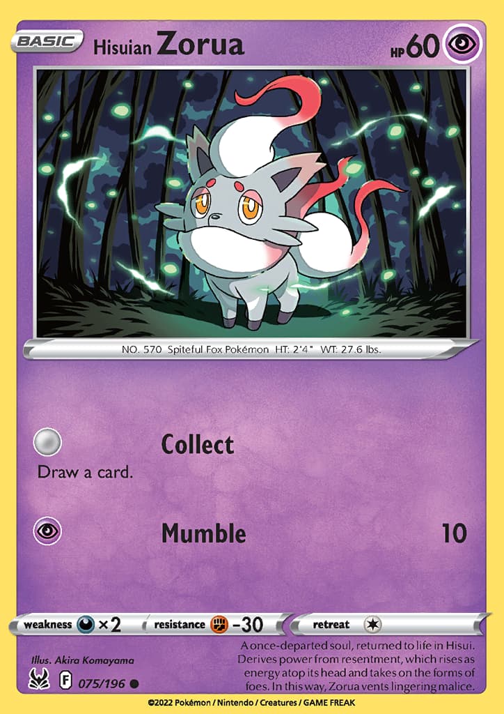Lost Origin Hisuian Zorua 075