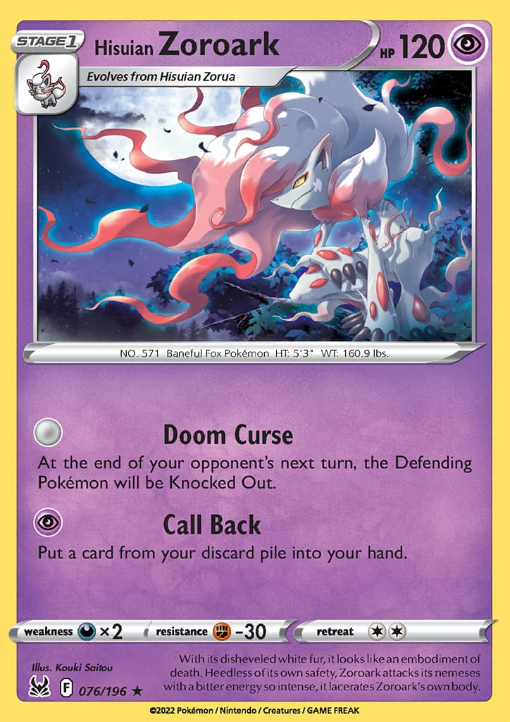 Lost Origin Hisuian Zoroark 076