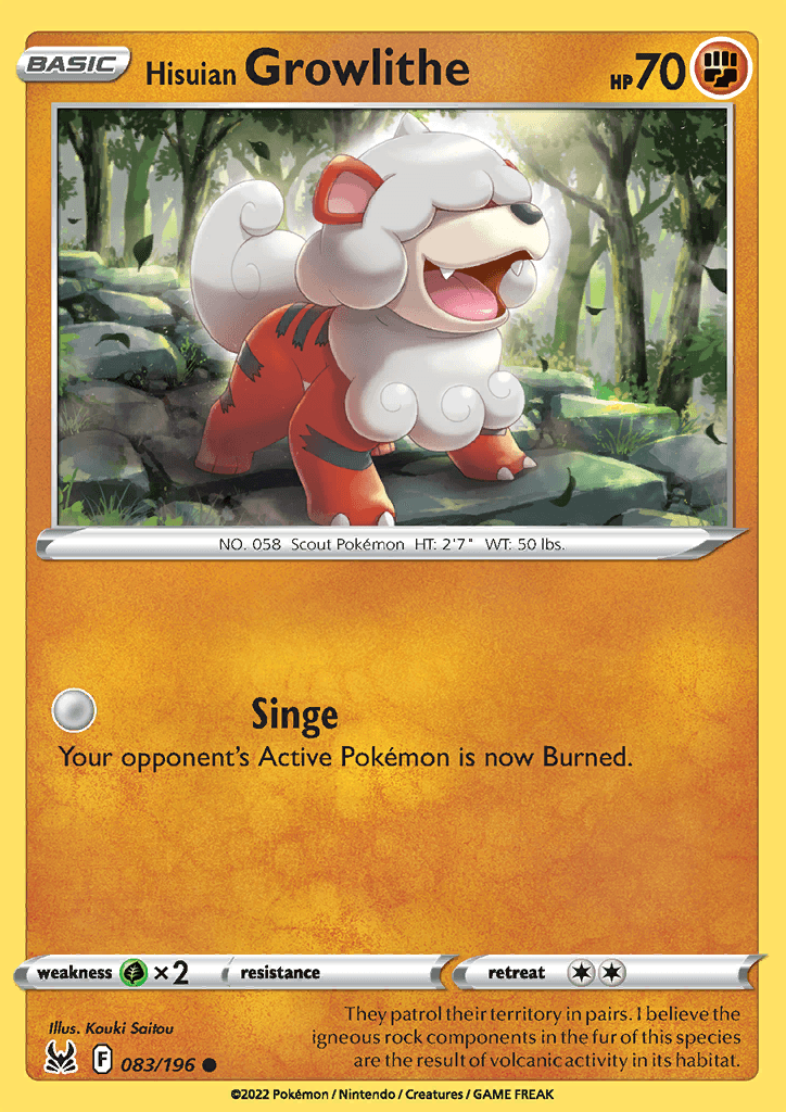 Lost Origin Hisuian Growlithe 083
