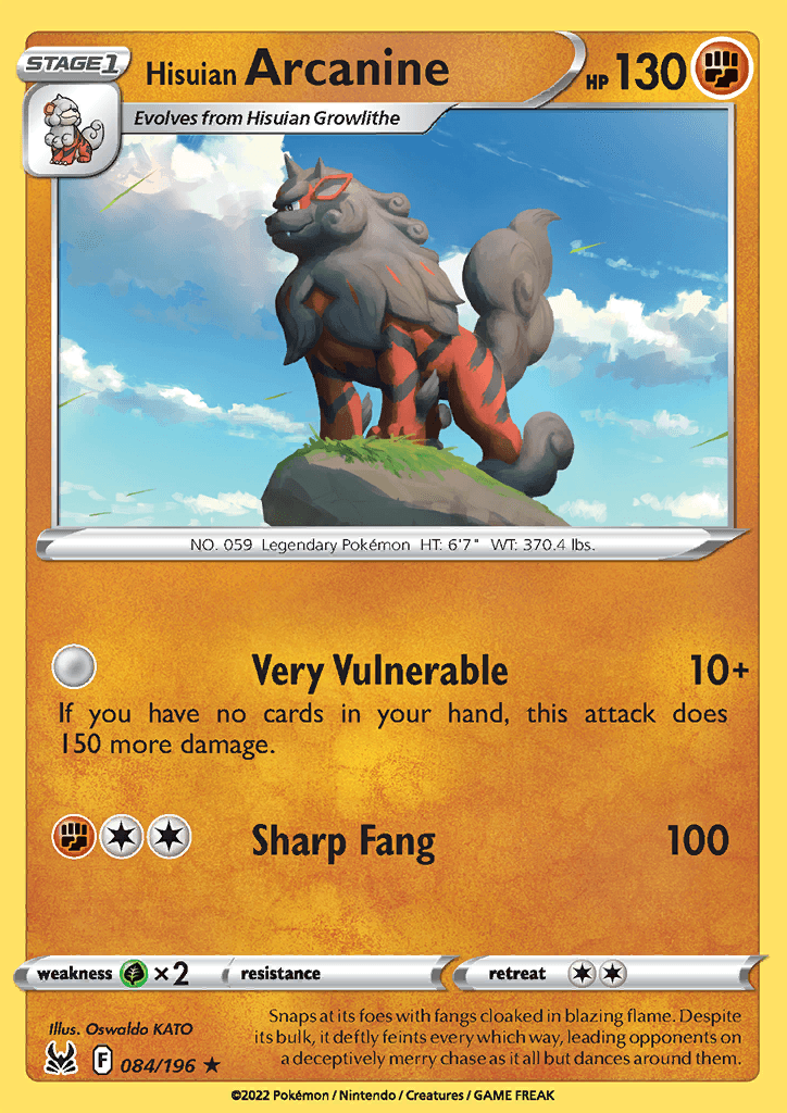 Lost Origin Hisuian Arcanine 084