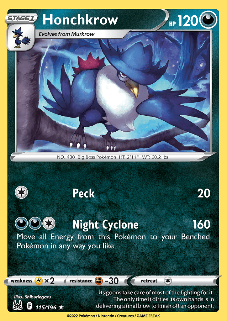 Lost Origin Honchkrow 115