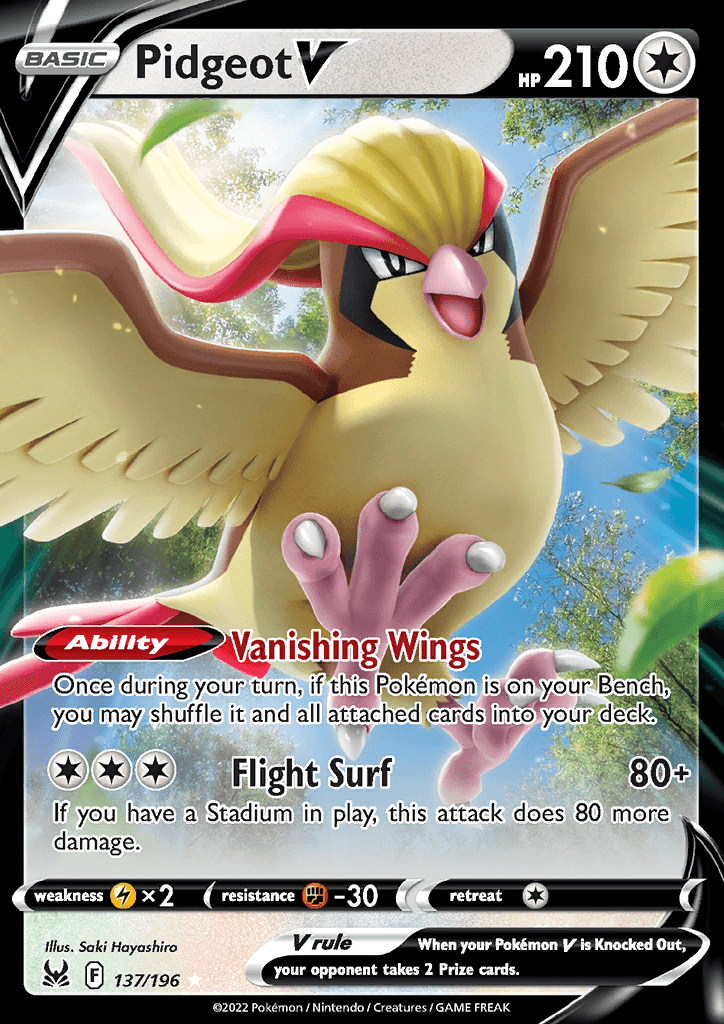 Lost Origin Pidgeot V 137