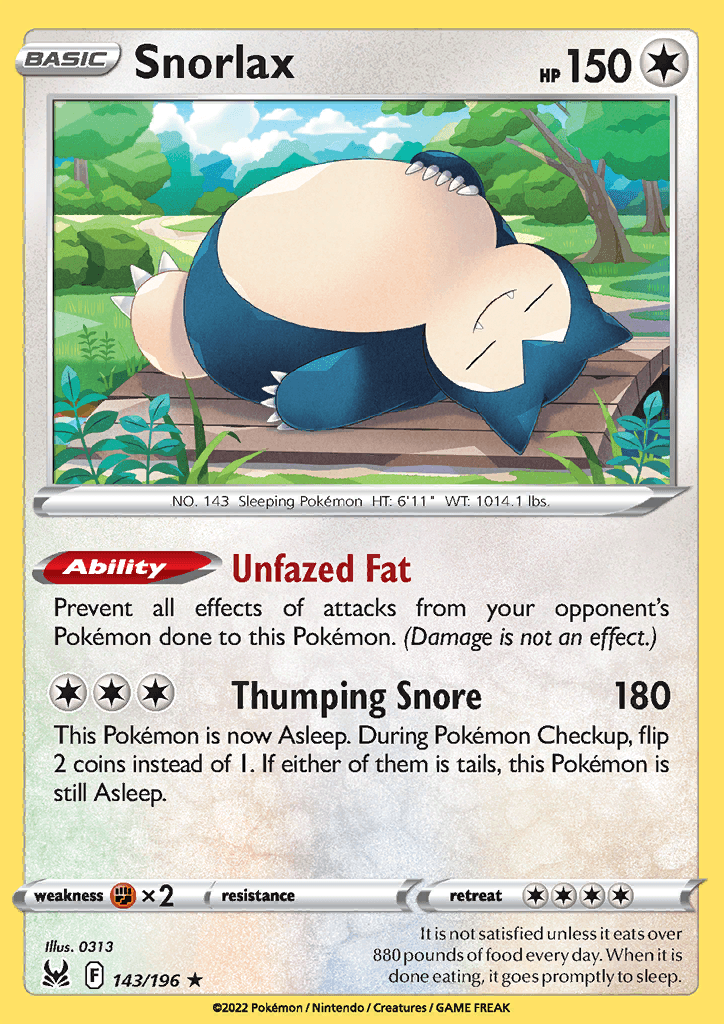Lost Origin Snorlax 143
