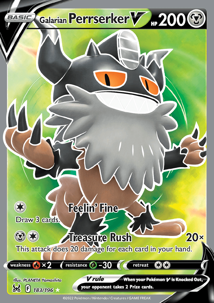 Lost Origin Galarian Perrserker V Full Art 183