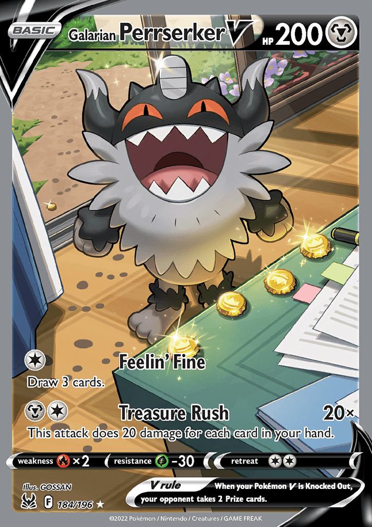 Lost Origin Galarian Perrserker V Alt Art 184
