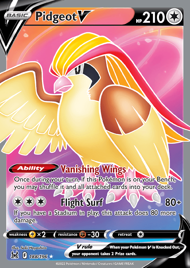 Lost Origin Pidgeot V Full Art 188
