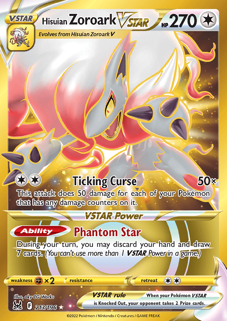 Lost Origin Hisuian Zoroark VSTAR Golden Secret 213