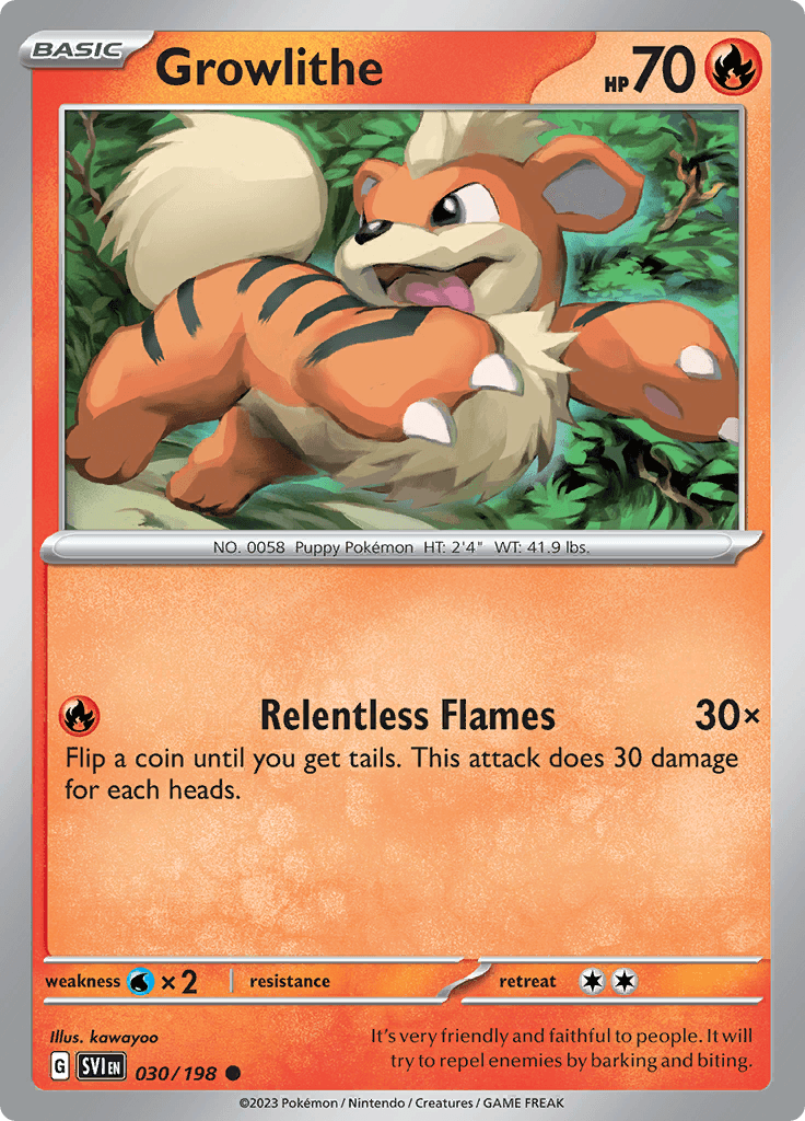 Scarlet Violet Base Growlithe