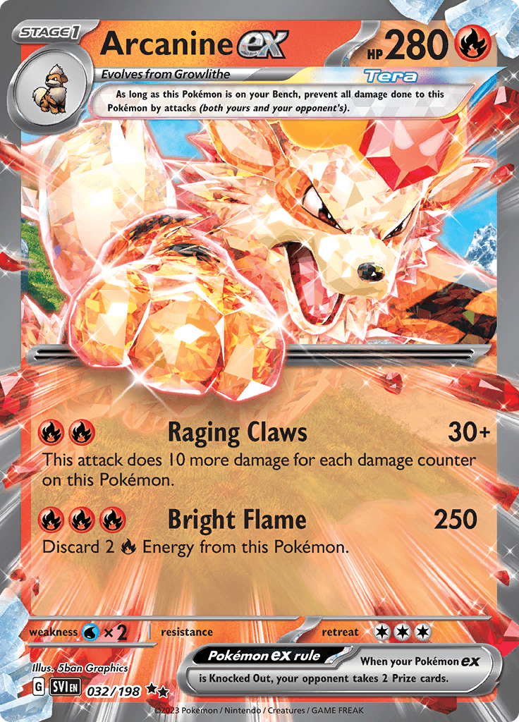 Scarlet Violet Base Arcanine Ex