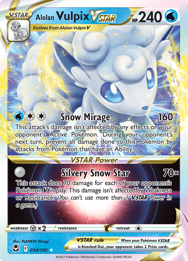 Silver Tempest Alolan Vulpix VSTAR 034
