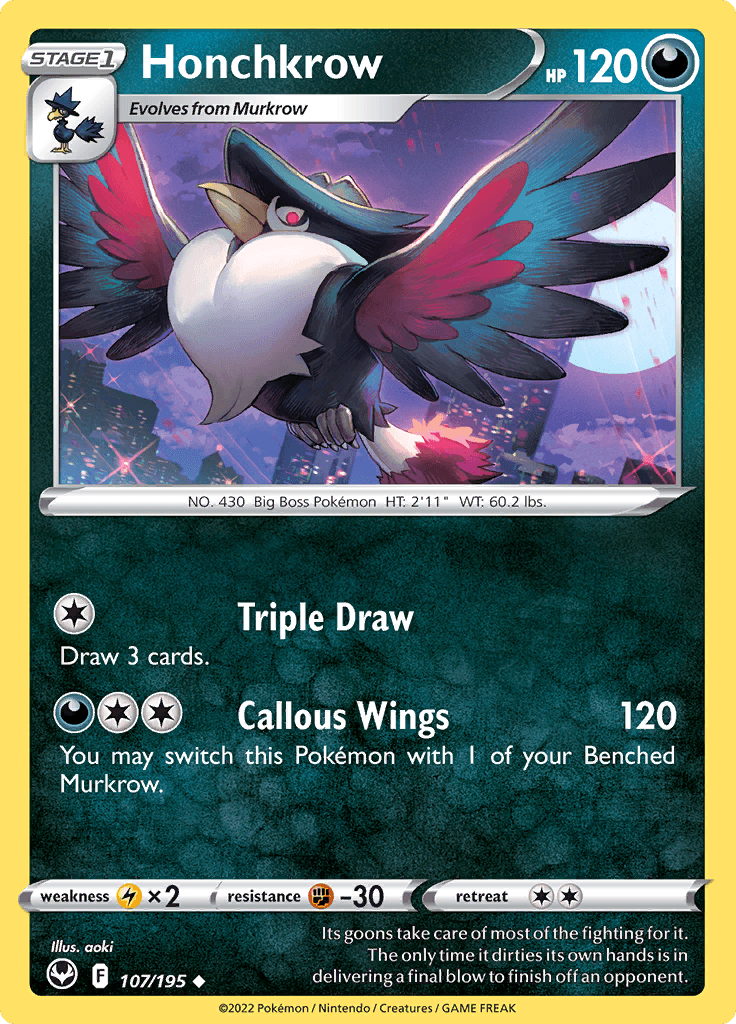 Silver Tempest Honchkrow 107