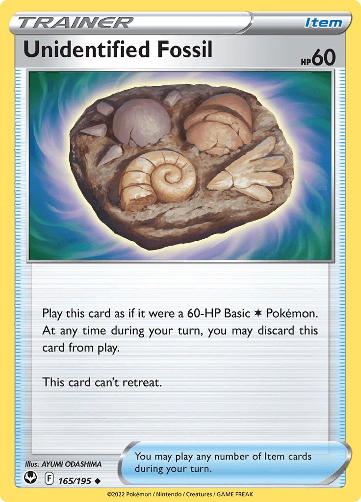 Silver Tempest Trainer Unidentified Fossil 165
