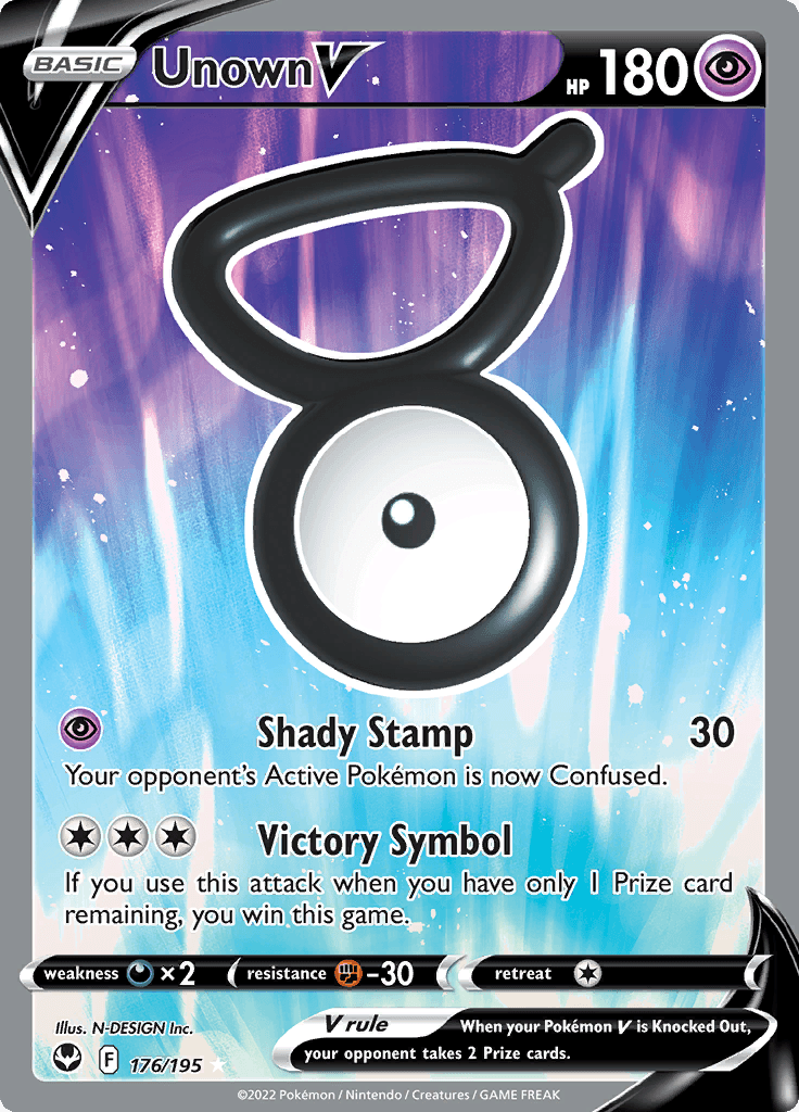 Silver Tempest Full Art Unown V 176