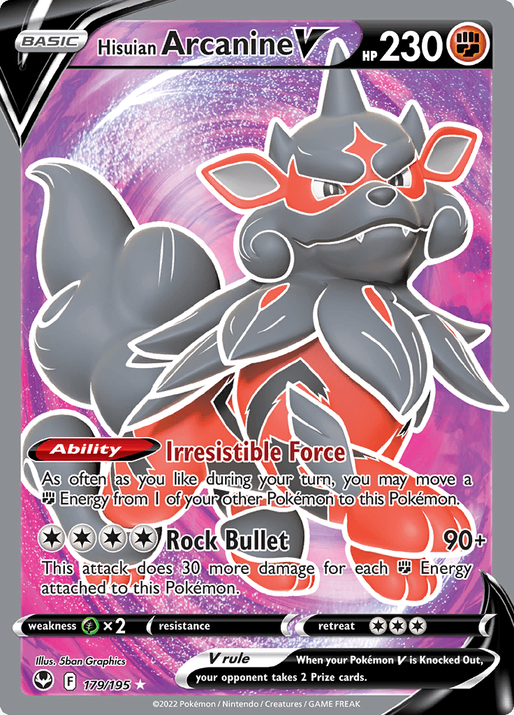 Silver Tempest Full Art Hisuian Arcanine V 179