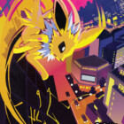 Pokemon poster art of Jolteon eeveelution alt art card