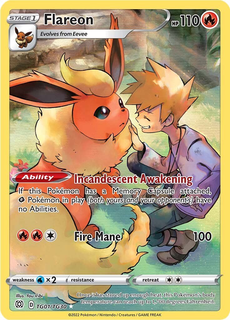 Pokémon Brilliant Stars Flareon (Trainer Gallery) TCG Card