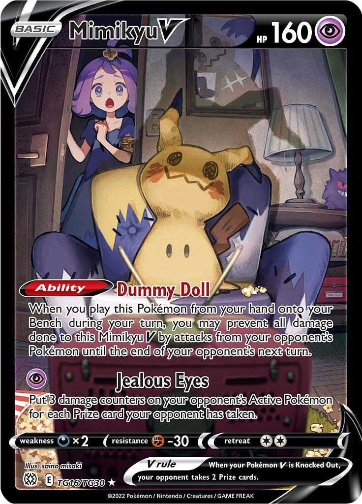 Pokémon Brilliant Stars Mimikyu V (Trainer Gallery) TCG Card