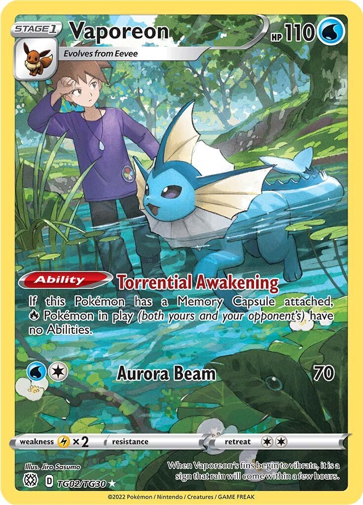Pokémon Brilliant Stars Vaporeon (Trainer Gallery) TCG Card