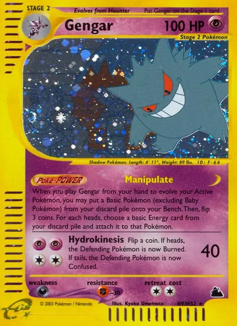 Gengar (H9) - Skyridge (SK) card as number 22 on Palette Town's most expensive Pokemon card list of March 2023